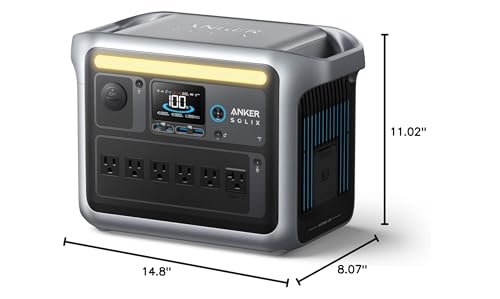 Anker SOLIX C1000 1056 Wh Portable Power Station – 1800 W (2400 W Surge) Solar Generator, Full Charge in 58 Min, LiFePO4 Battery for Home Backup & Camping - Image 20