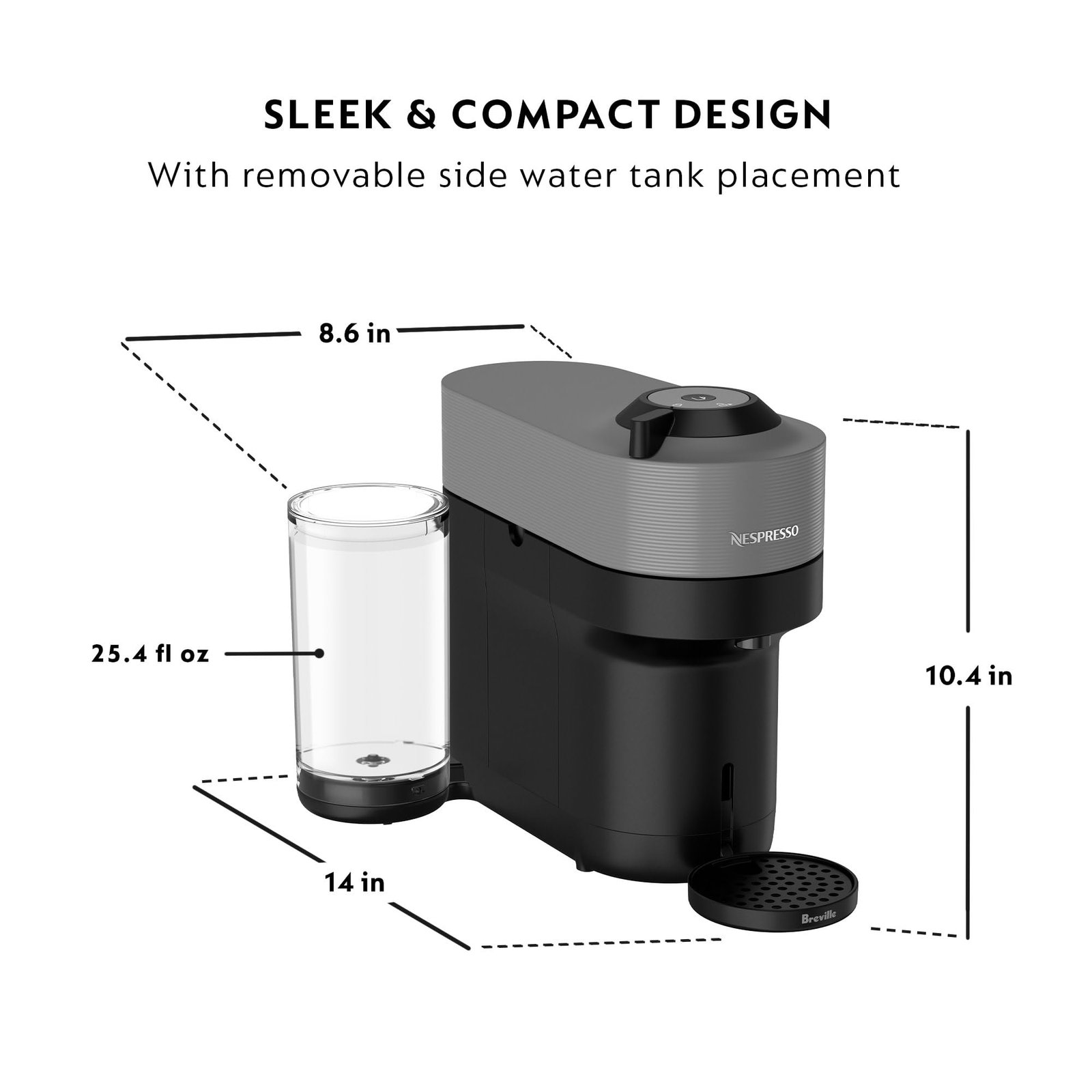 Nespresso Vertuo Pop+ Coffee & Espresso Maker by Breville – Coconut White | 5 Brew Sizes, 0.74L Removable Tank, Compact & Sustainable Design - Image 14