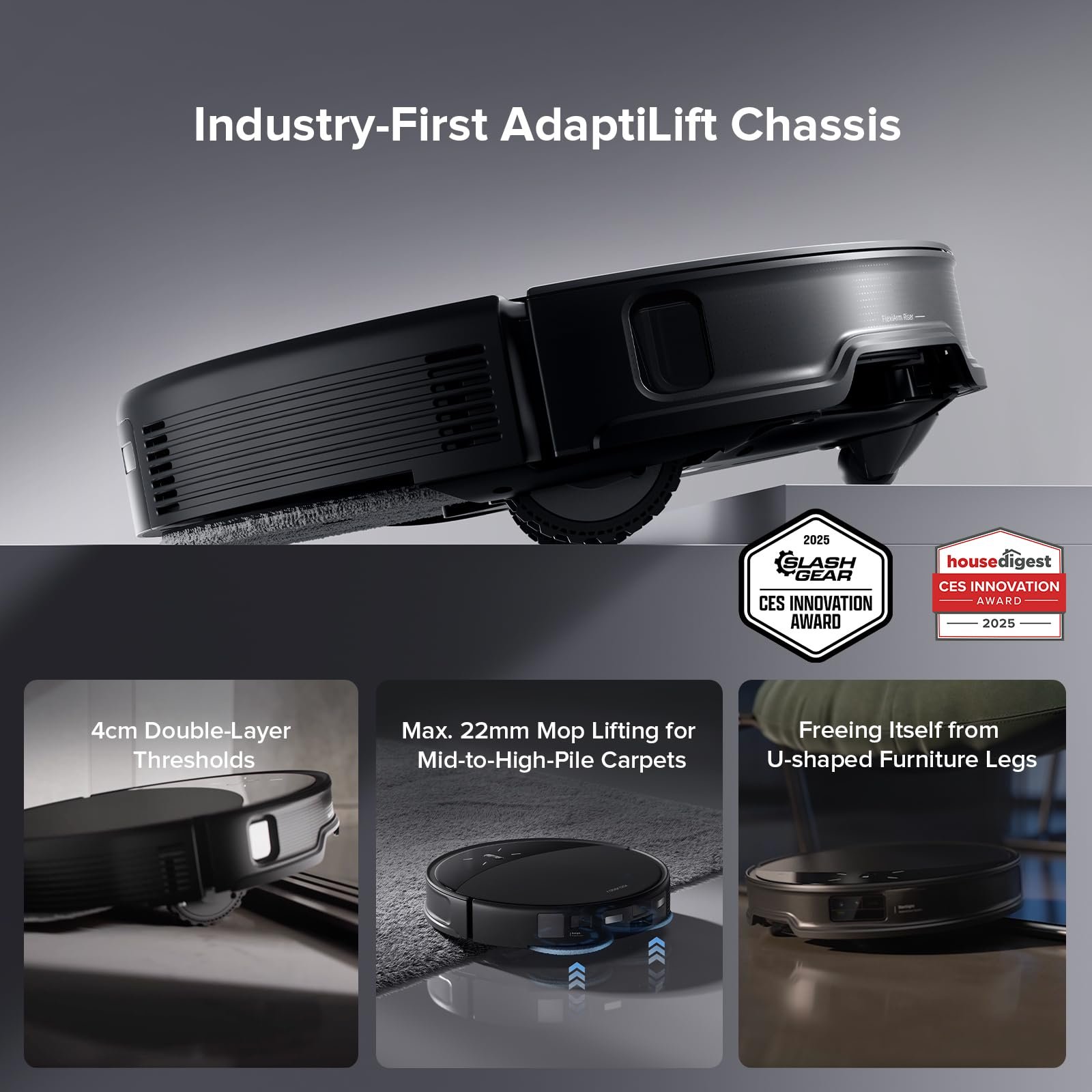 Roborock Saros 10R Robot Vacuum and Mop – Ultra-Slim 3.14”, Powerful Suction, Zero-Tangling, Self-Emptying, Smart Mapping, Hot Air Drying, Pet-Friendly – Black - Image 3