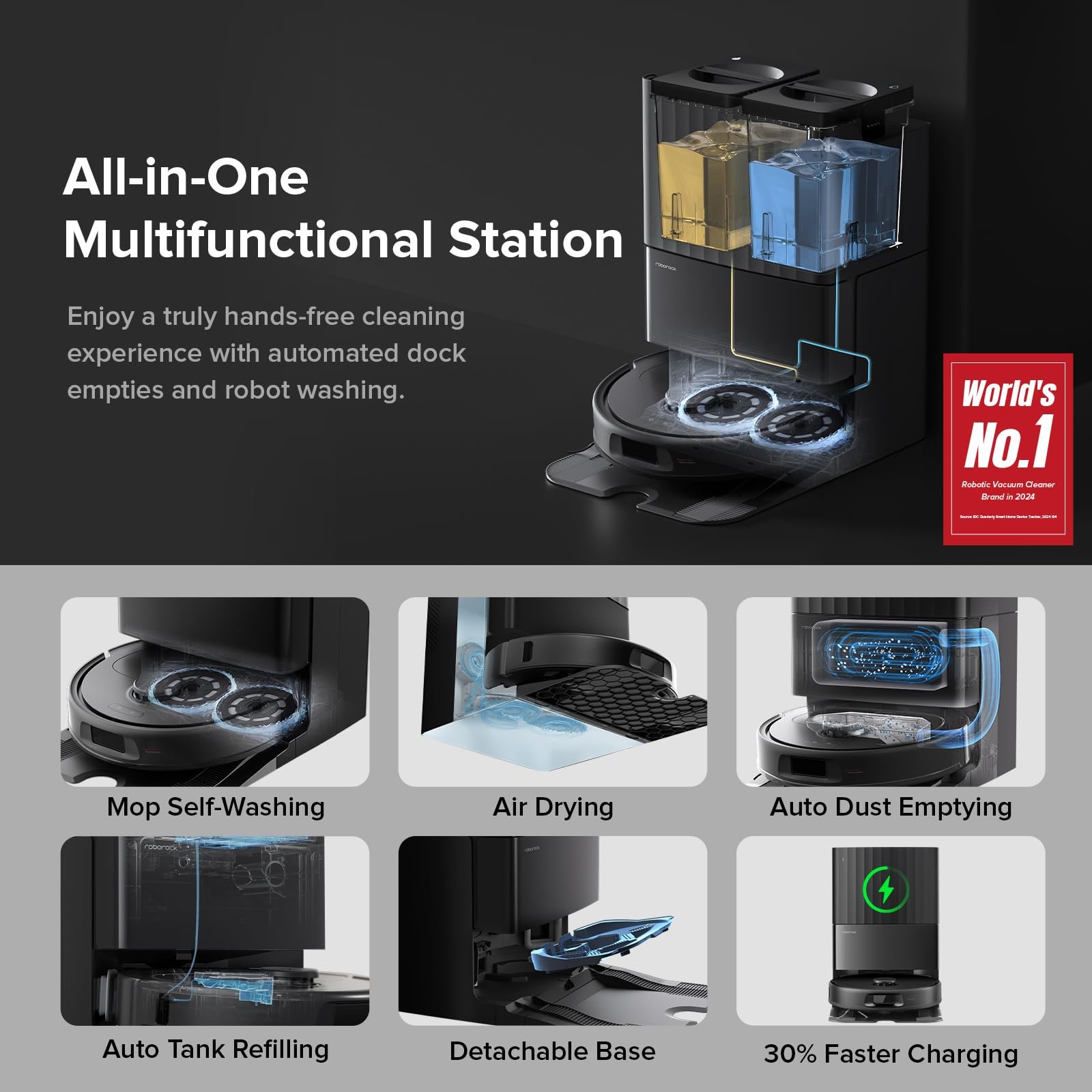 Roborock Qrevo Series Robot Vacuum and Mop – 8000Pa Suction, Dual Spinning Mops, LiDAR Navigation, Self-Emptying Dock, Smart App & Pet Hair Cleaning - Image 5