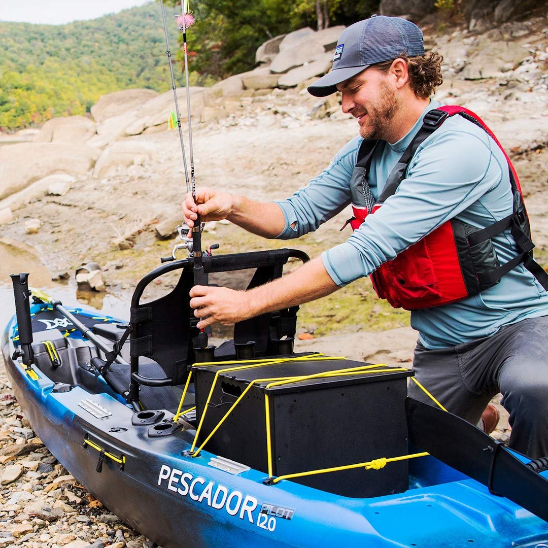 Perception Pescador Pilot 12 Sit-On-Top Fishing Kayak – Pedal Drive, Adjustable Frame Seat & Tackle Storage (12′, Dapper) - Image 11