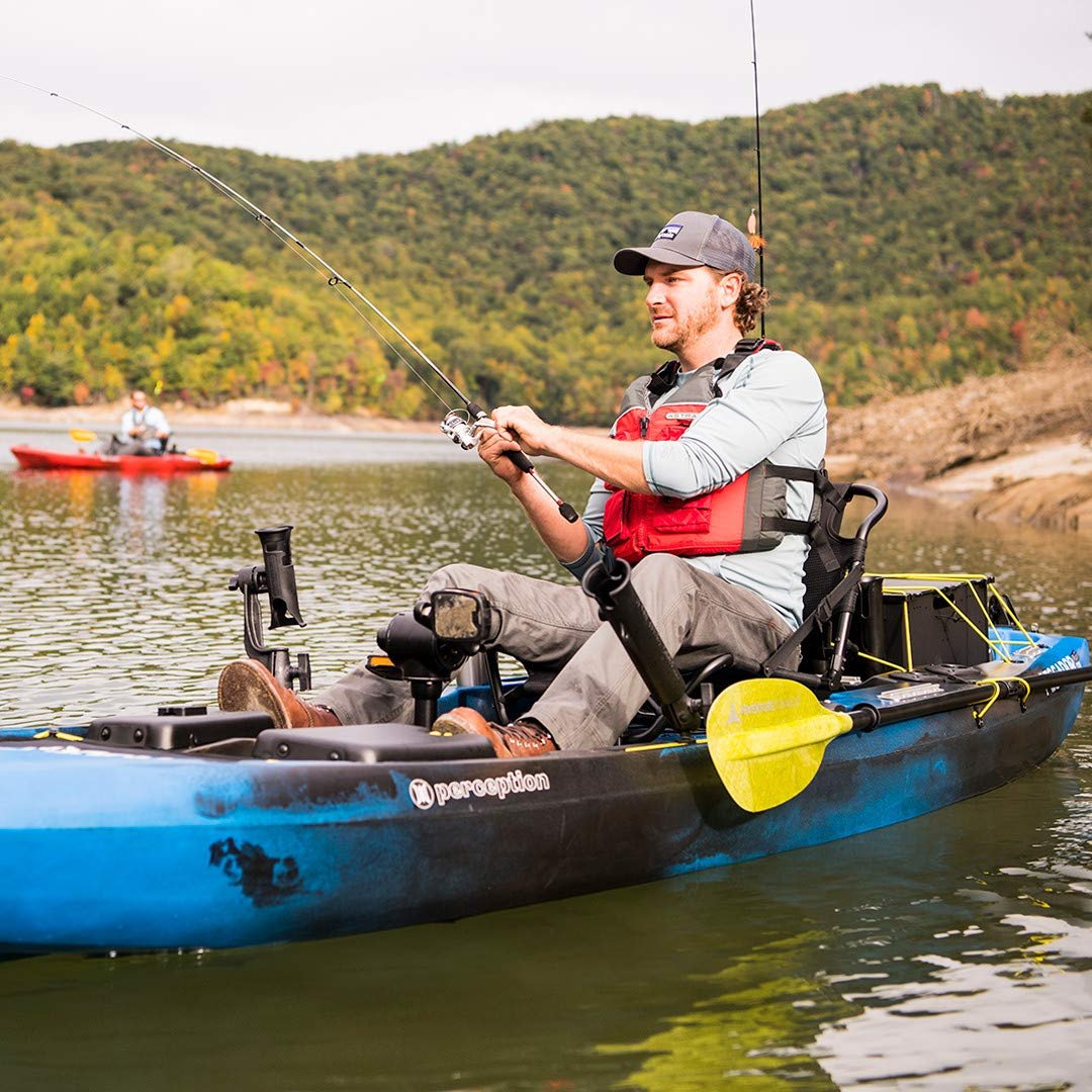 Perception Pescador Pilot 12 Sit-On-Top Fishing Kayak – Pedal Drive, Adjustable Frame Seat & Tackle Storage (12′, Dapper) - Image 9