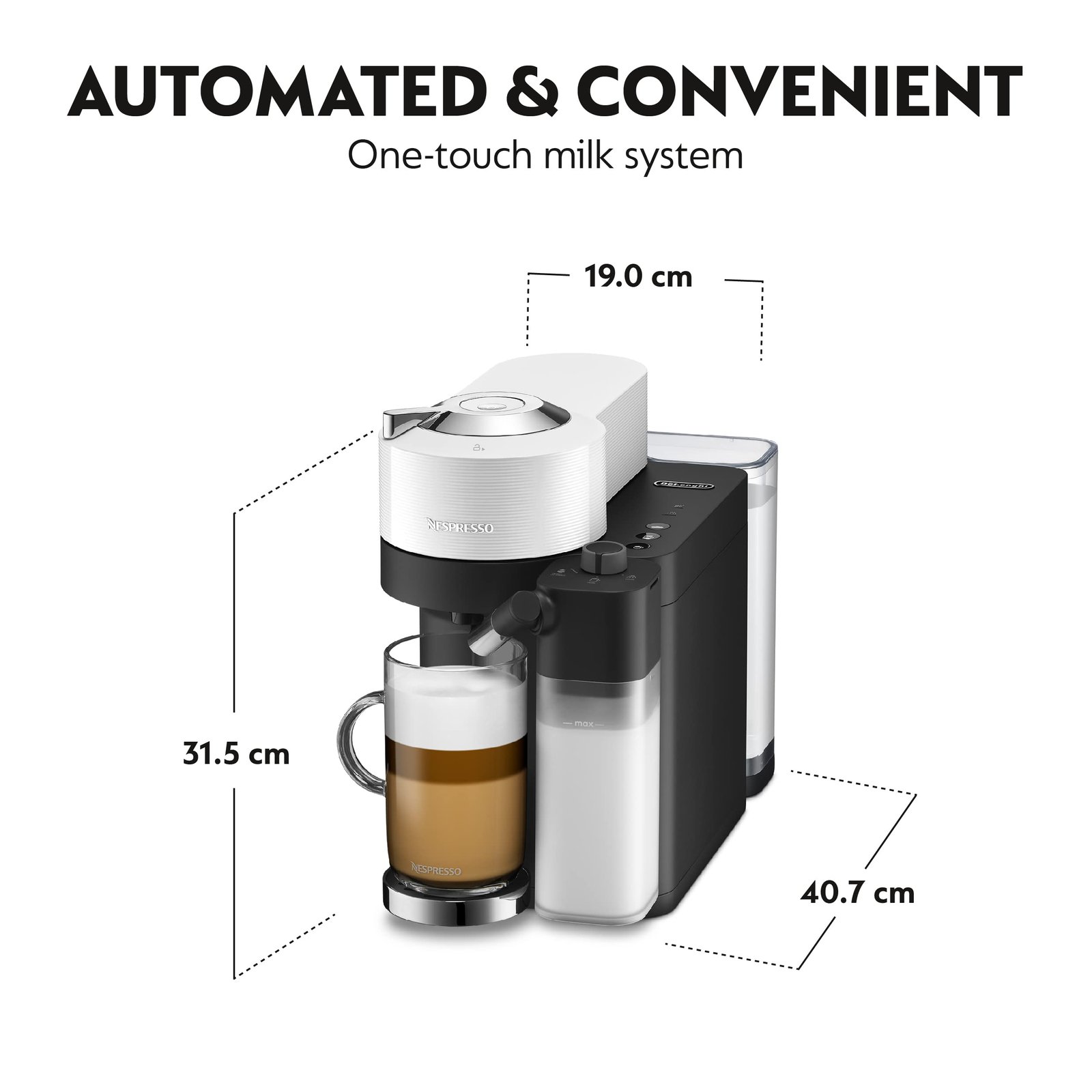 De’Longhi Nespresso Vertuo Lattissima ENV300.B – 5 Cup Sizes & Automatic Milk Frother - Image 5