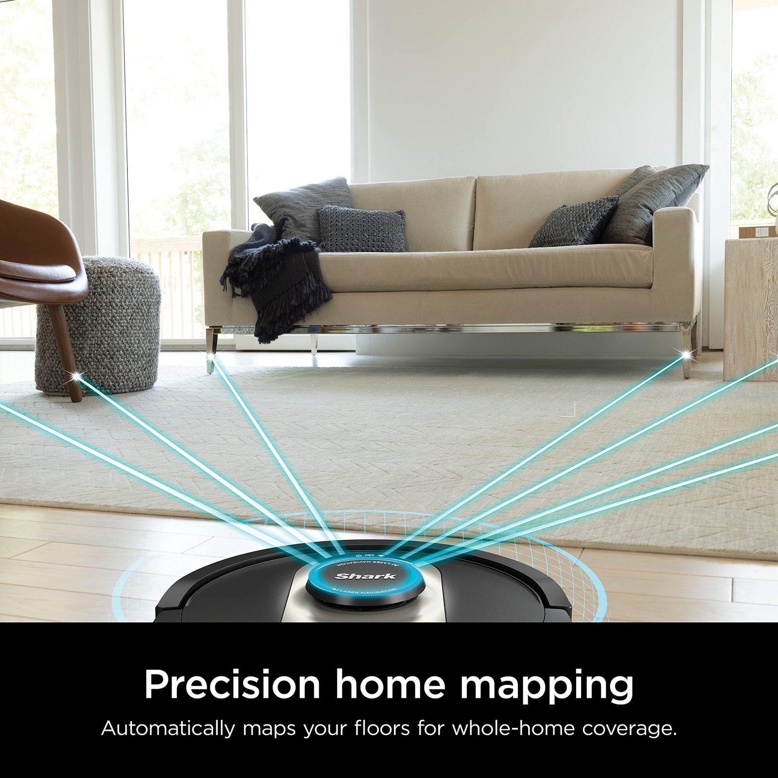 Shark AV2501AE AI Ultra Robot Vacuum with XL HEPA Self-Empty Base – 60-Day Capacity, Smart Mapping, LIDAR Navigation, Alexa Control, Perfect for Pet Hair, Carpet & Hard Floor, Bagless, Black - Image 8
