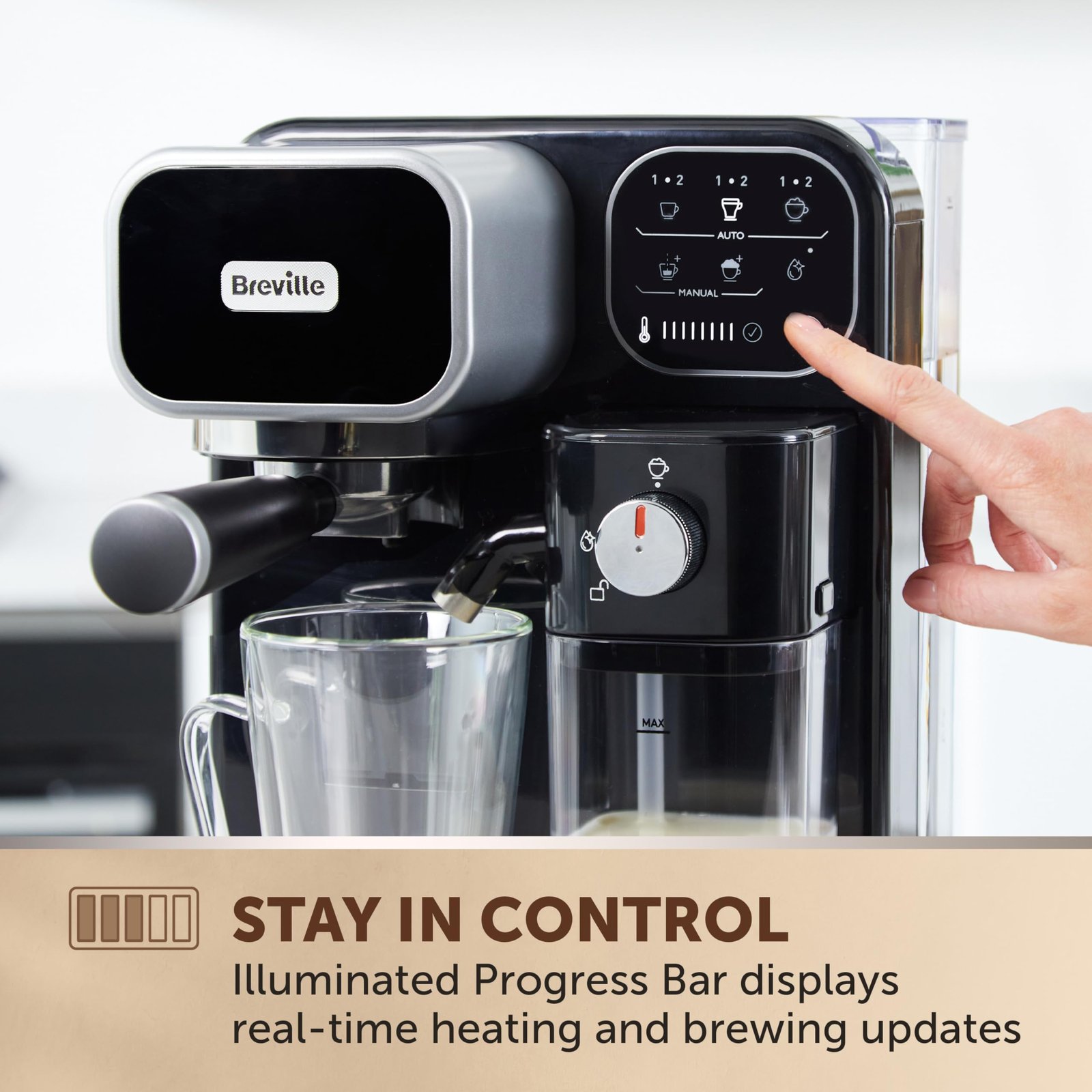 Breville One-Touch CoffeeHouse Espresso, Cappuccino & Latte Maker – VCF107 - Image 6