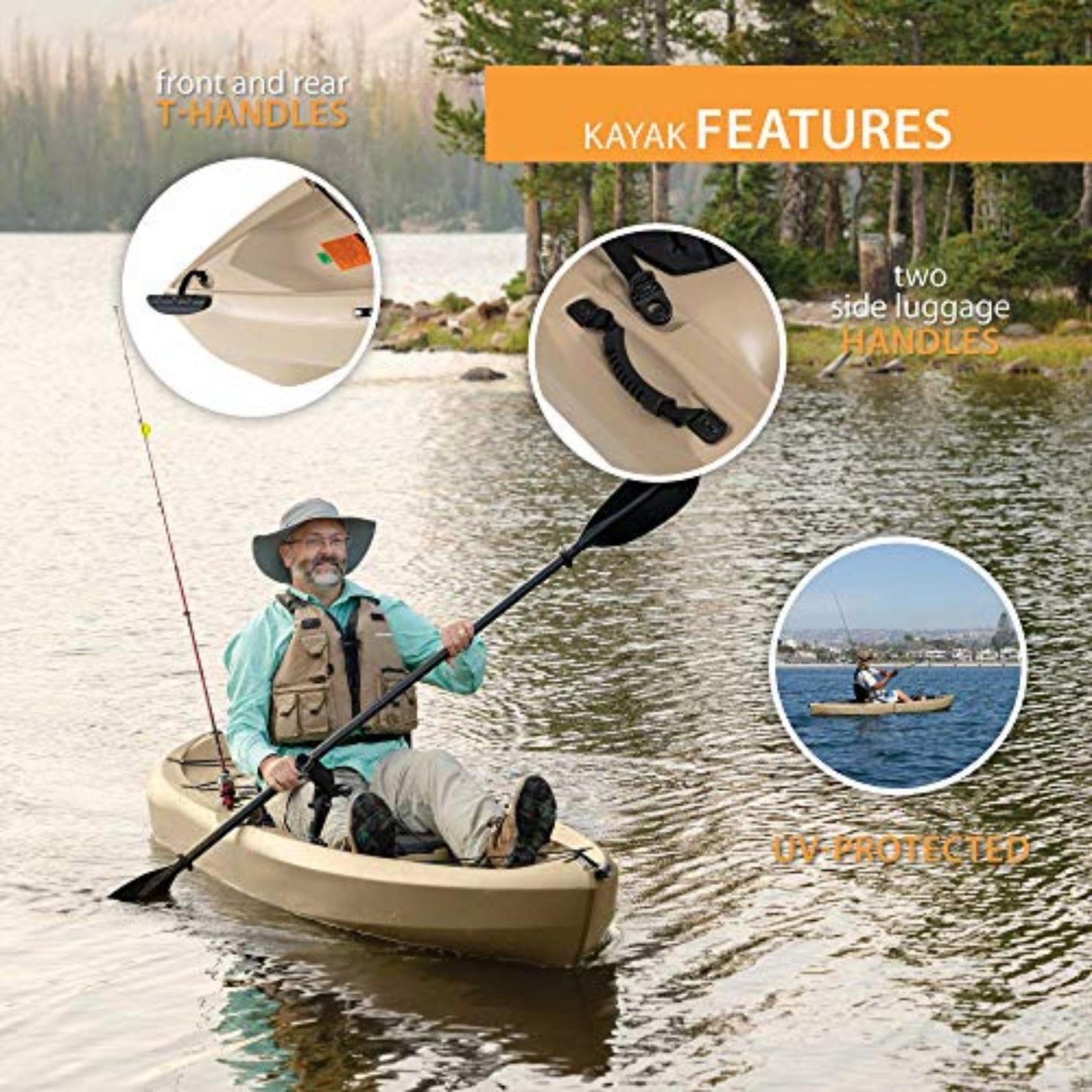 Lifetime Tamarack Angler 100 10′ Sit-On-Top Fishing Kayak – Stable HDPE Hull, Adjustable Seat & Rod Holders - Image 25