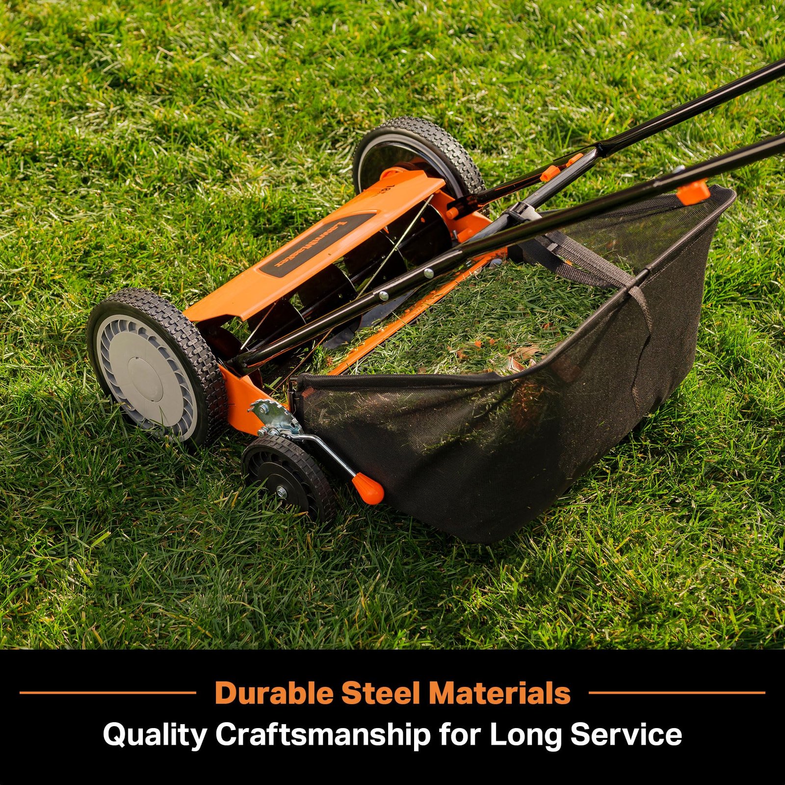 LawnMaster 16″ (40.6 cm) 5-Blade Manual Reel Lawn Mower – 4-Position Height, 22 lb (10 kg) - Image 12