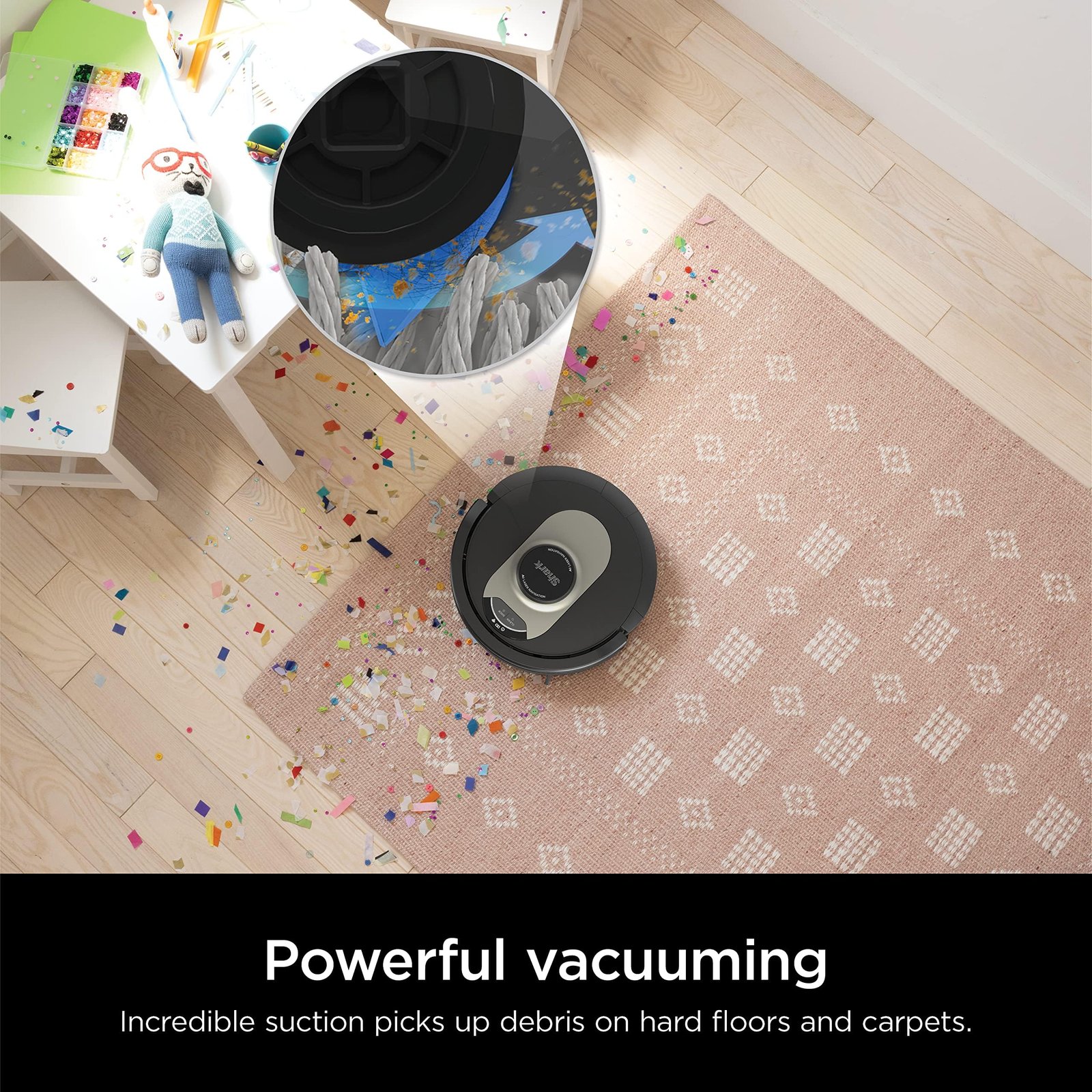 Shark AV2501AE AI Ultra Robot Vacuum with XL HEPA Self-Empty Base – 60-Day Capacity, Smart Mapping, LIDAR Navigation, Alexa Control, Perfect for Pet Hair, Carpet & Hard Floor, Bagless, Black - Image 4
