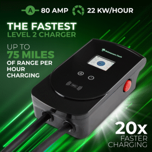 Primecom 80 Amp Level 2 EV Charger | 18ft to 50ft Cord Lengths | 22KW 220 Volt Only In ElectoGb