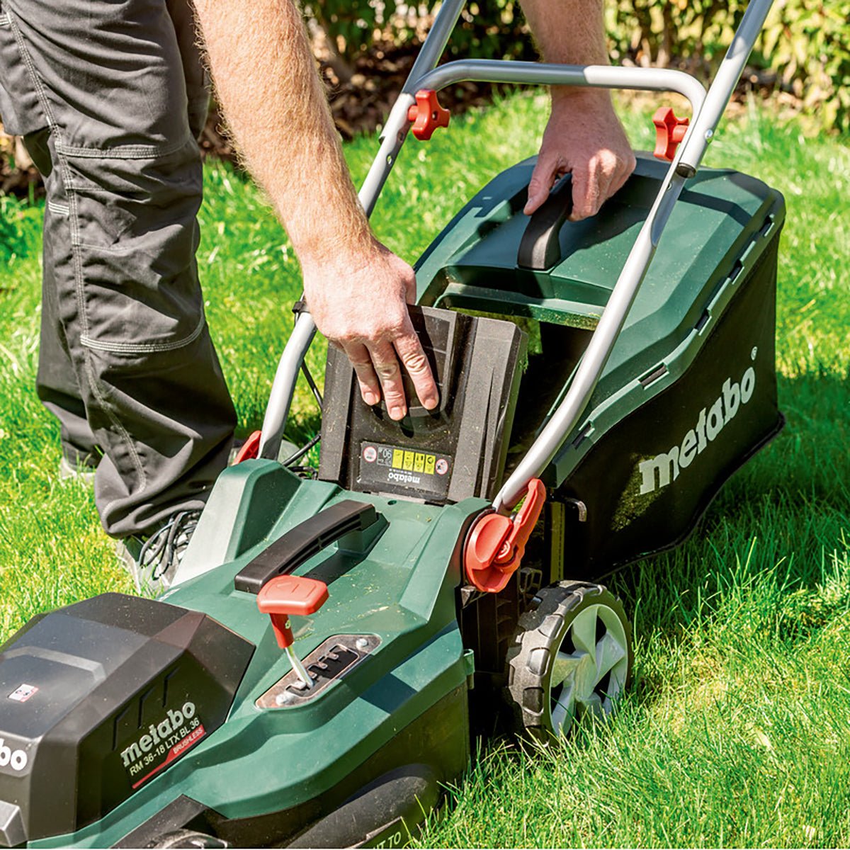 Metabo RM 36-18 LTX BL 36 36V Brushless Lawn Mower with 2 x 2.0Ah Battery & Charger