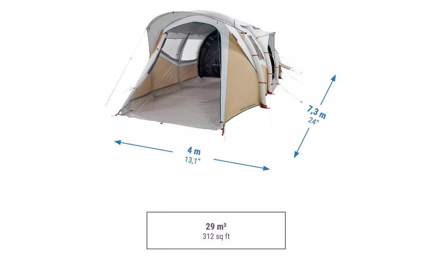 6-Person 3-Room Inflatable Camping Tent 6.3 F&B - Image 3