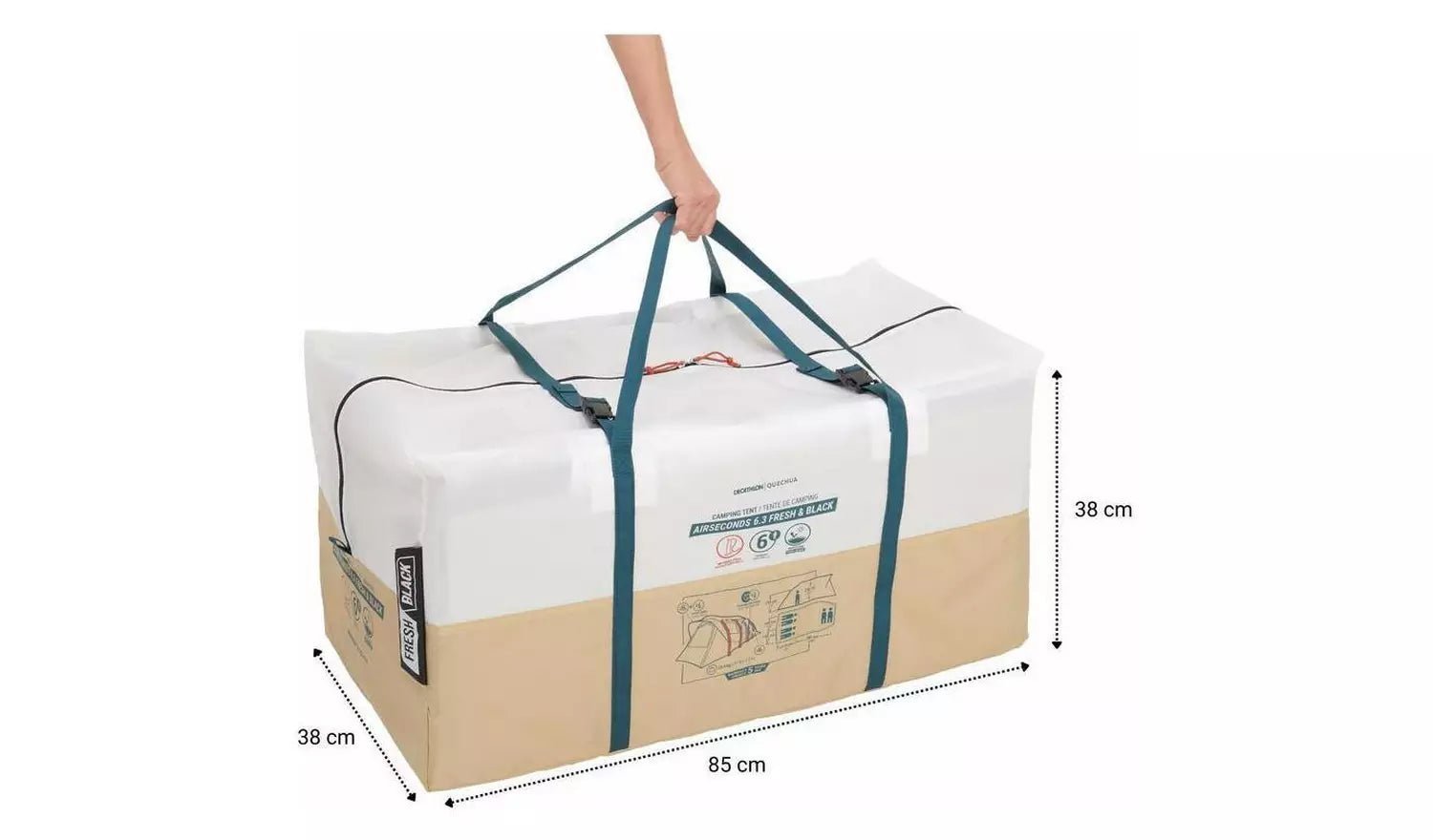 6-Person 3-Room Inflatable Camping Tent 6.3 F&B - Image 12