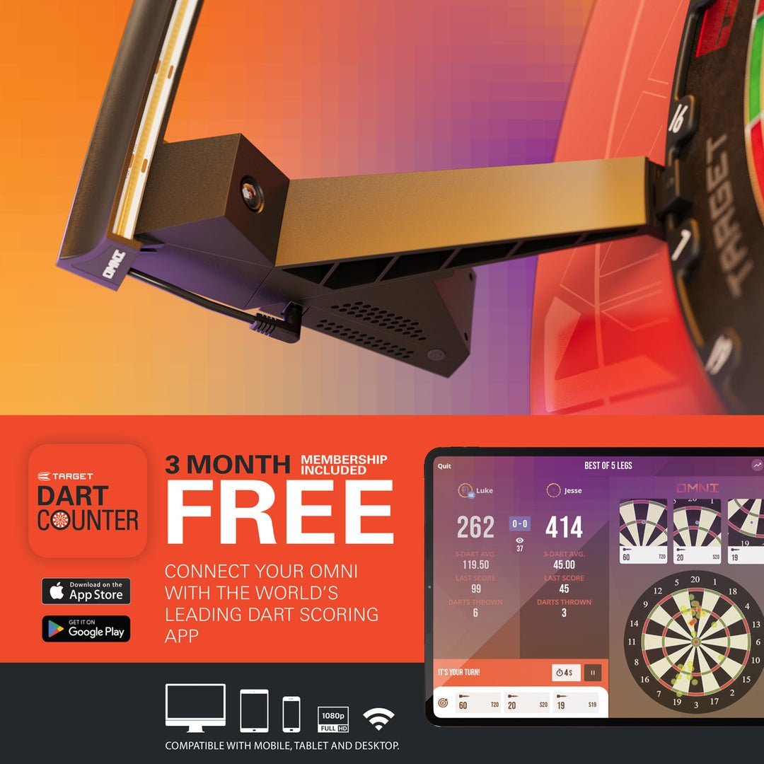 Target Darts Omni Auto Scoring Dartboard Light Ring System with HD Cameras & Wi-Fi - Image 11